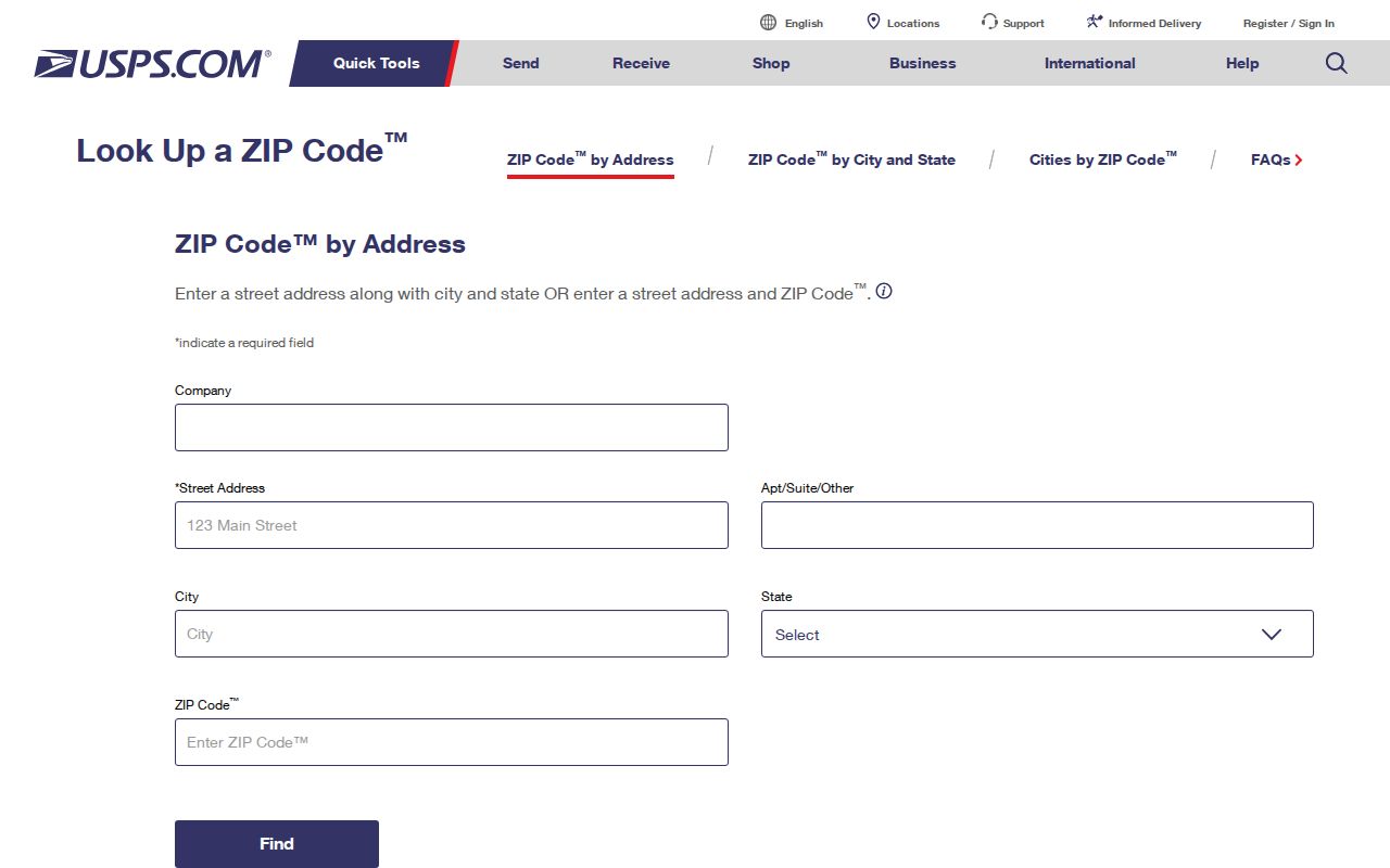 Palo Alto ZIP code directory view of the USPS address ZIP lookup